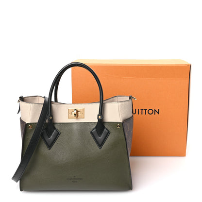 Louis Vuitton Calfskin Monogram On My Side MM Laurier Green Toffee Latte Beige 11 of 11