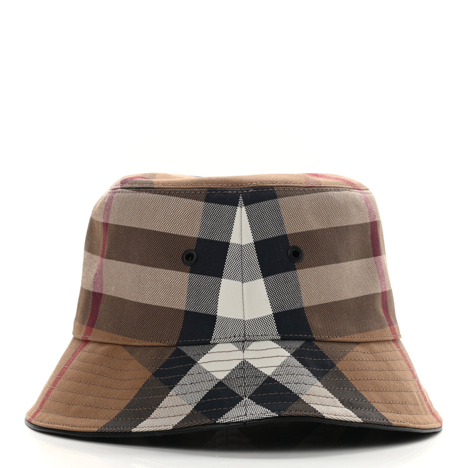 Burberry Cotton Canvas Exaggerated Check Bucket Hat M Birch Brown 4 of 8