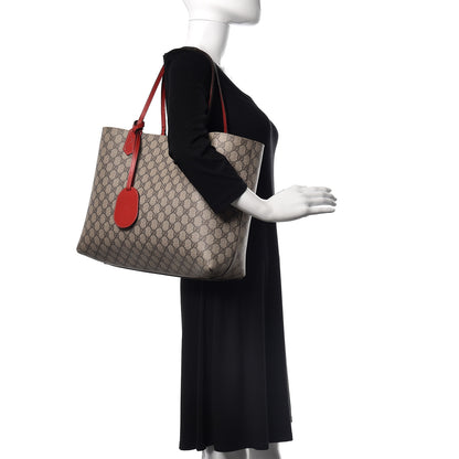 Gucci GG Supreme Monogram Medium Reversible Tote Beige Red 2 of 25