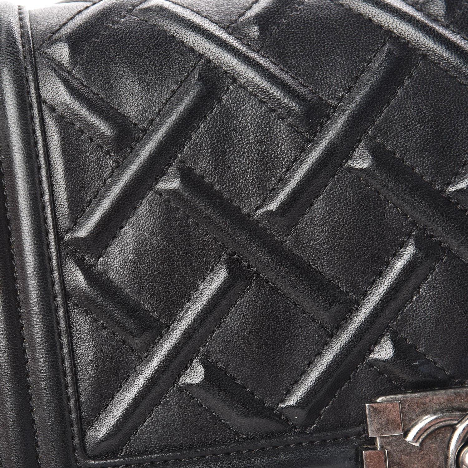 Chanel Lambskin Stitched Medium Boy Flap Black 17 of 24