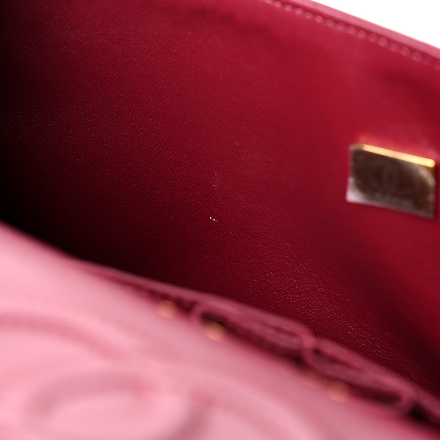 Lambskin Quilted Medium Double Flap Burgundy