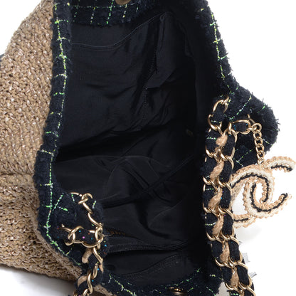 Chanel Tweed Woven Raffia Country Coco Hobo 5 of 7