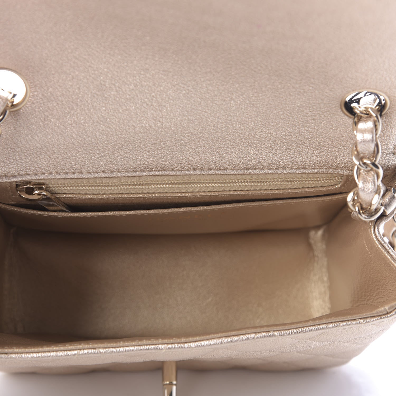 Chanel Metallic Lambskin Quilted Mini Square Flap Gold 5 of 9