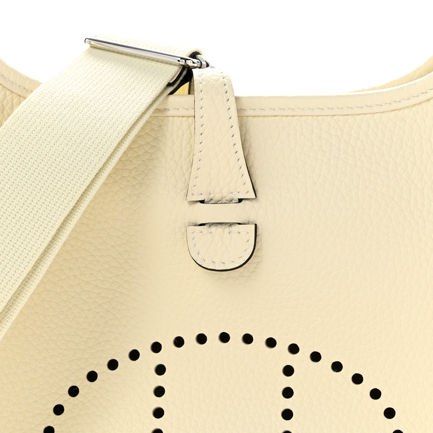 Hermes Taurillon Clemence Evelyne 23 Poche III Cream 7 of 10