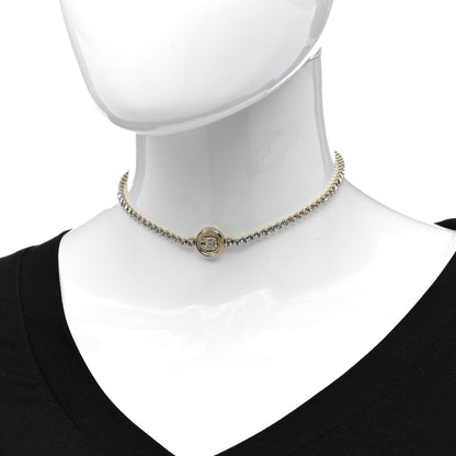 Chanel Crystal CC Chain Short Necklace Gold 2 of 6