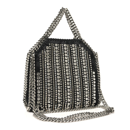Stella McCartney Eco Satin Tiny Crystal Fringe Falabella Tote Black 3 of 10
