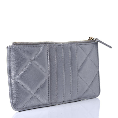 Chanel Lambskin Quilted Chanel 19 Phone and Card Holder Silver 2 of 4