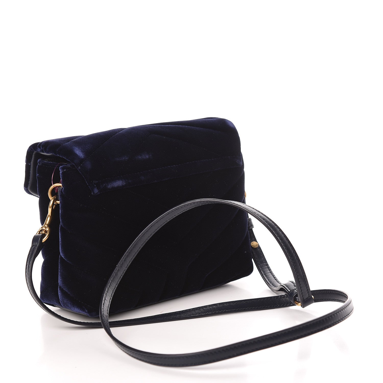 Saint Laurent Velvet Y Quilted Monogram Toy Loulou Crossbody Navy 3 of 10