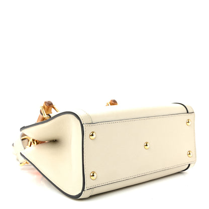 Gucci Wonka Grain Calfskin Mini Diana Tote Bag Mystic White Orange Fluo 4 of 10