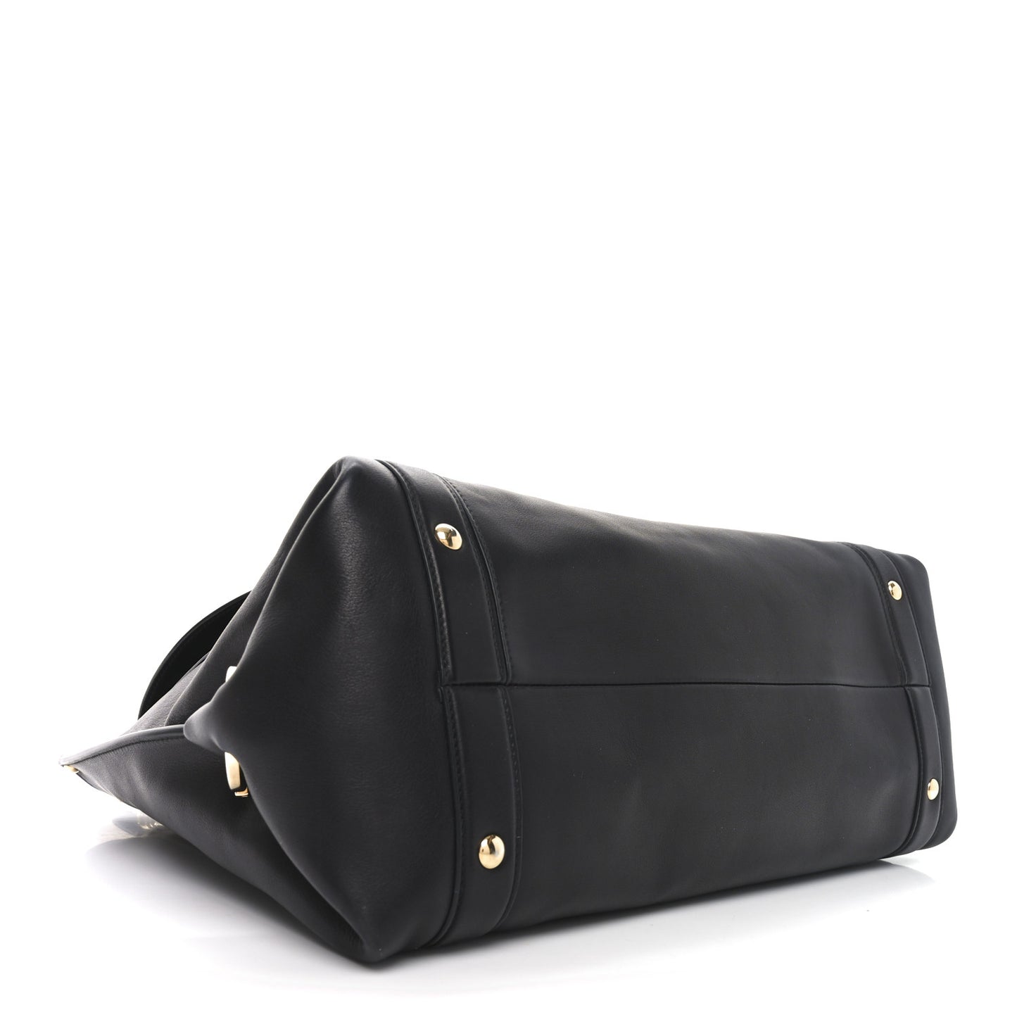 Calfskin Sofia Rainbow Top Handle Bag Black