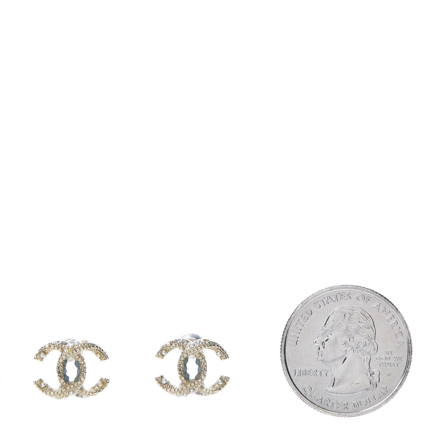 Pearl CC Earrings Light Gold