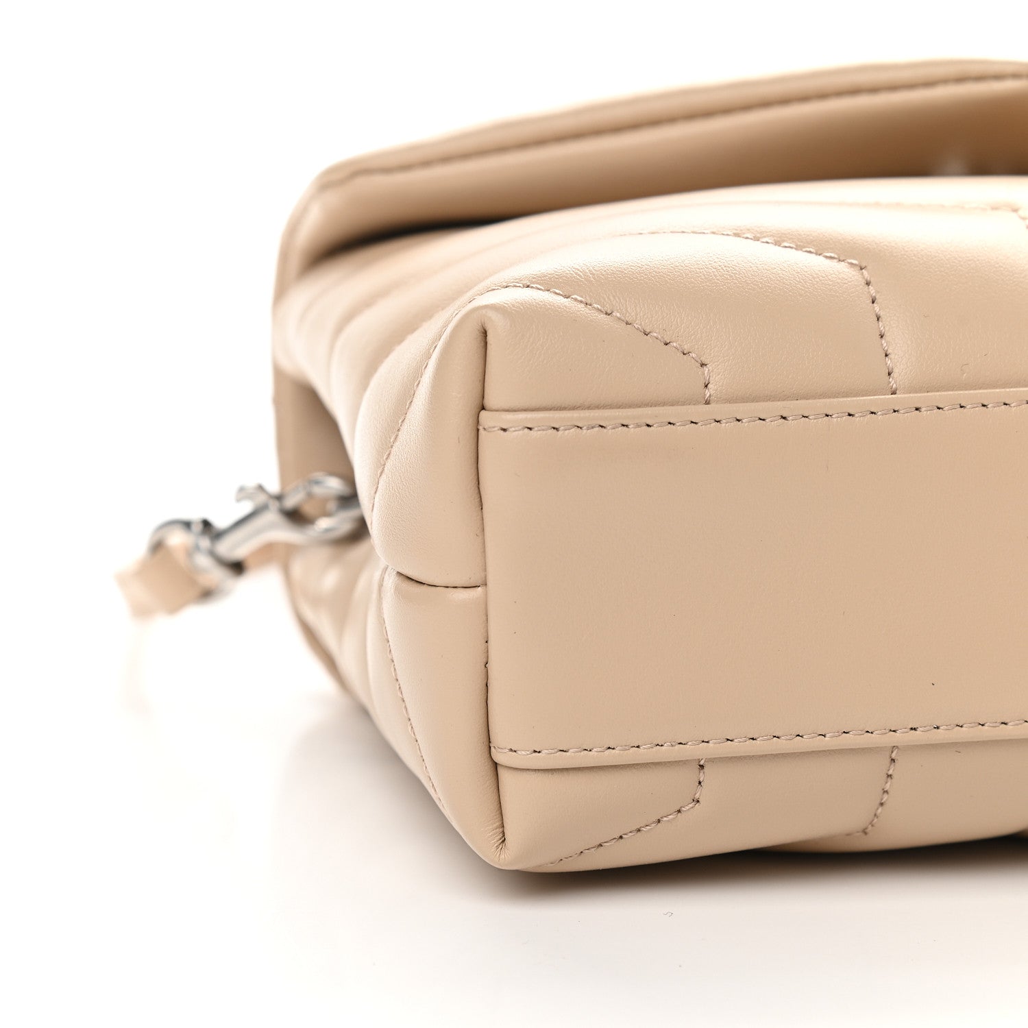 Saint Laurent Calfskin Y Quilted Monogram Toy Loulou Crossbody Bag Nude Powder 7 of 8