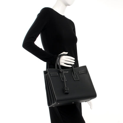 Saint Laurent Grained Calfskin Small Sac De Jour Black 3 of 11