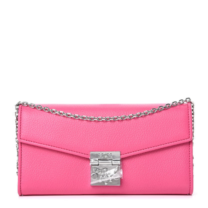 MCM Calfskin Large Patricia Wallet On Chain Pink 1 of 9