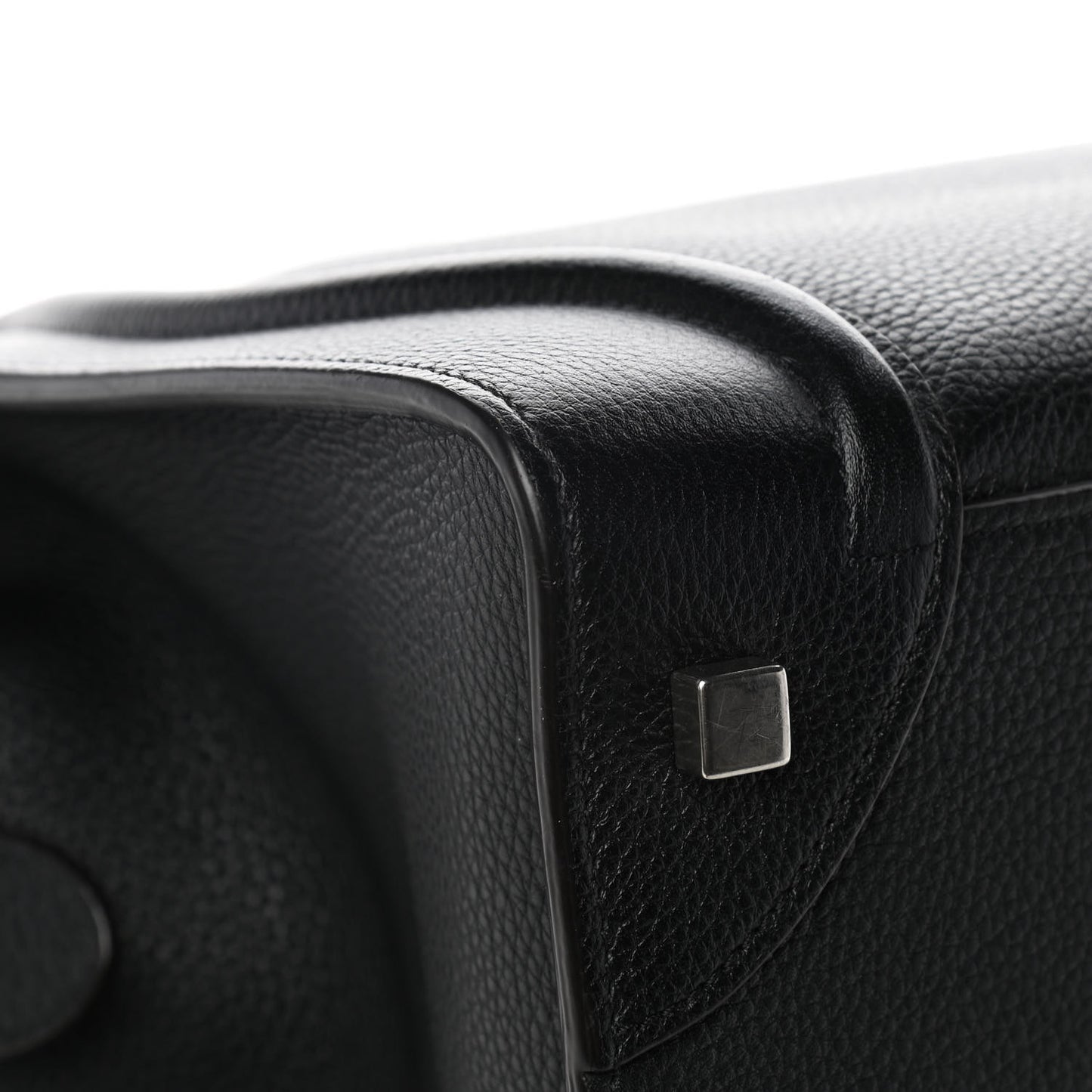 Drummed Calfskin Mini Luggage Black