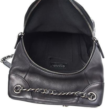 Chanel Lambskin Quilted Drawstring Backpack Black 5 of 10