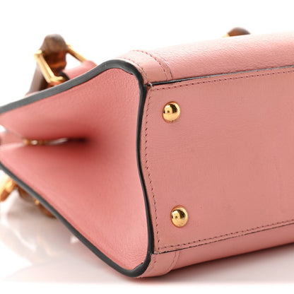 Gucci Wonka Grain Calfskin Mini Diana Tote Bag Wild Rose Fuxia Fluo 9 of 11