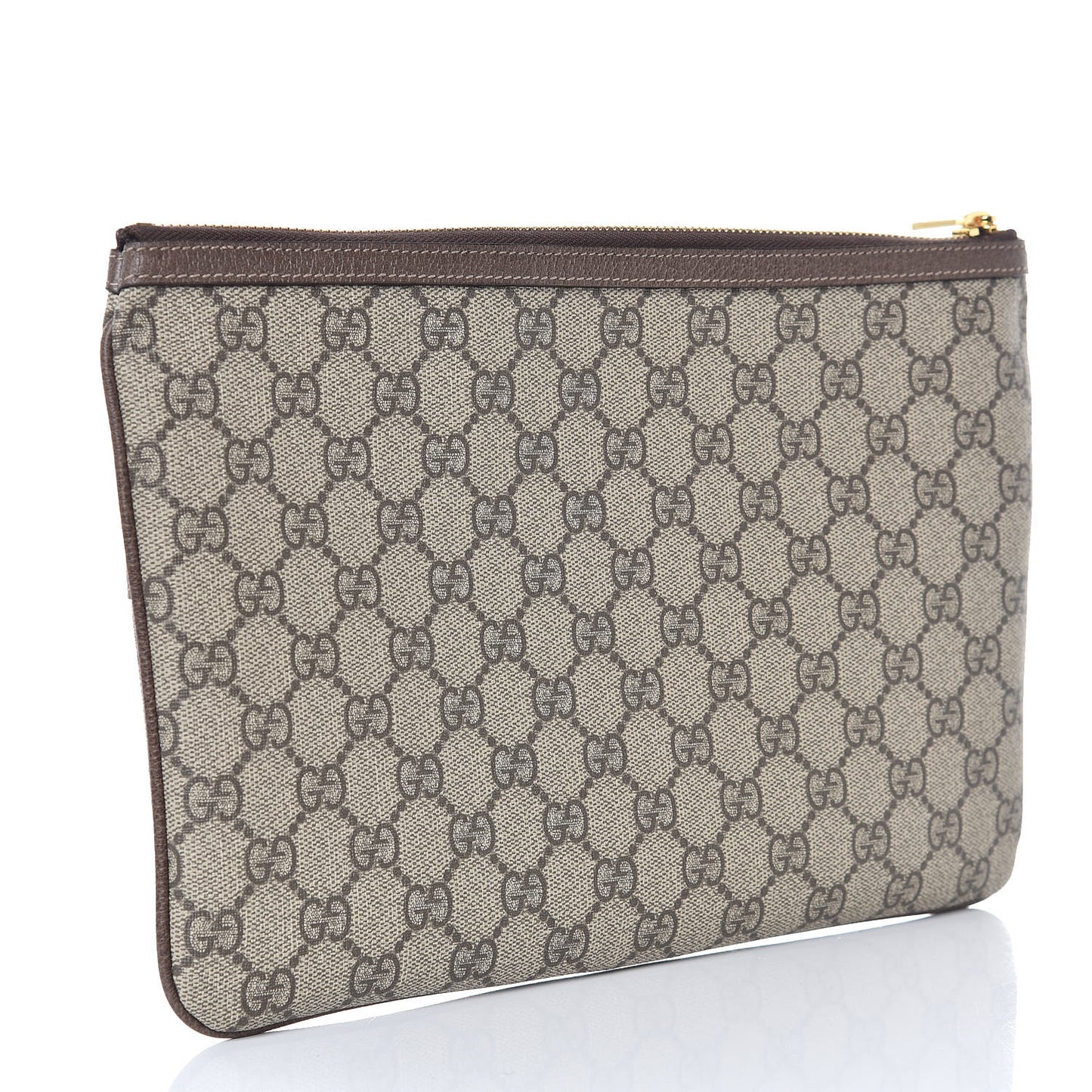 GG Supreme Monogram Large Ophidia Pouch Clutch Brown