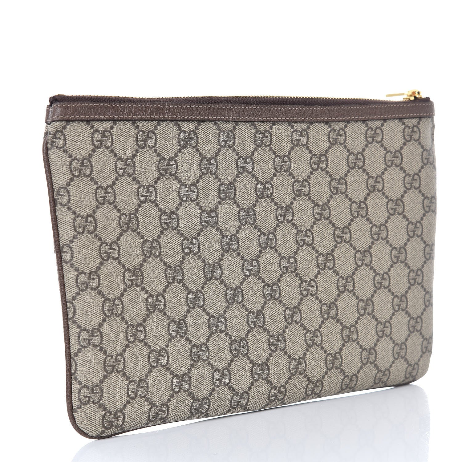 Gucci GG Supreme Monogram Large Ophidia Pouch Clutch Brown 3 of 8