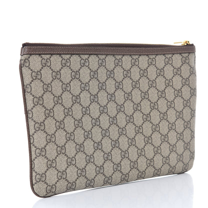 Gucci GG Supreme Monogram Large Ophidia Pouch Clutch Brown 3 of 8