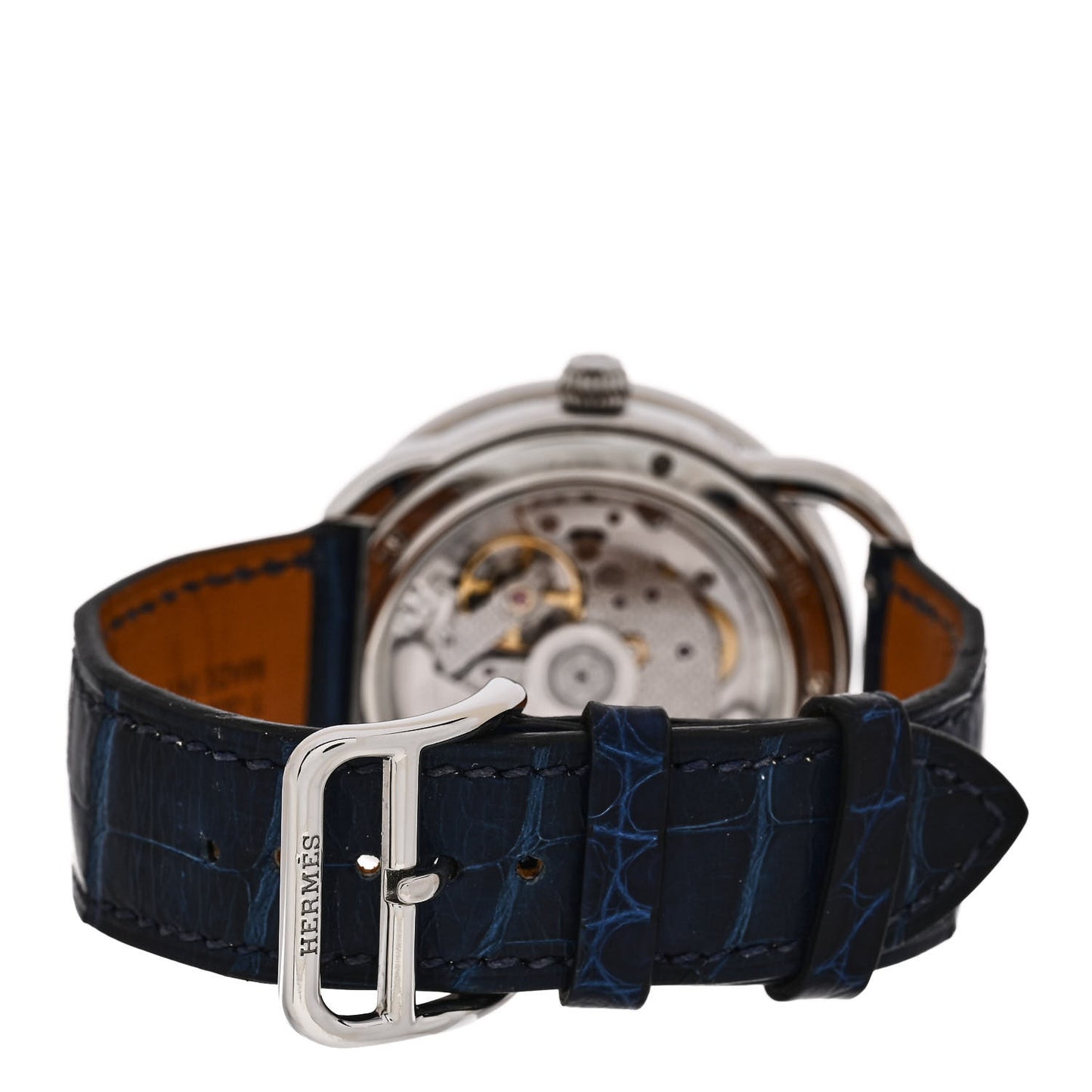 Stainless Steel Alligator Mother of Pearl 38mm Arceau Petite Lune Automatic Watch Bleu Saphir