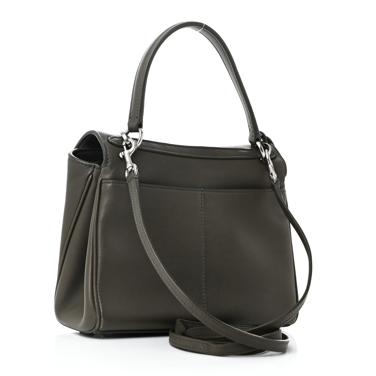 Balenciaga Natural Smooth Calfskin Mini Rodeo Top Handle Handbag Grey 3 of 10