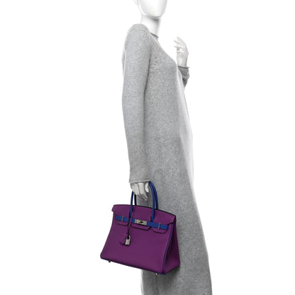Hermes Togo Horseshoe Birkin 30 Anemone Blue Electrique 2 of 13