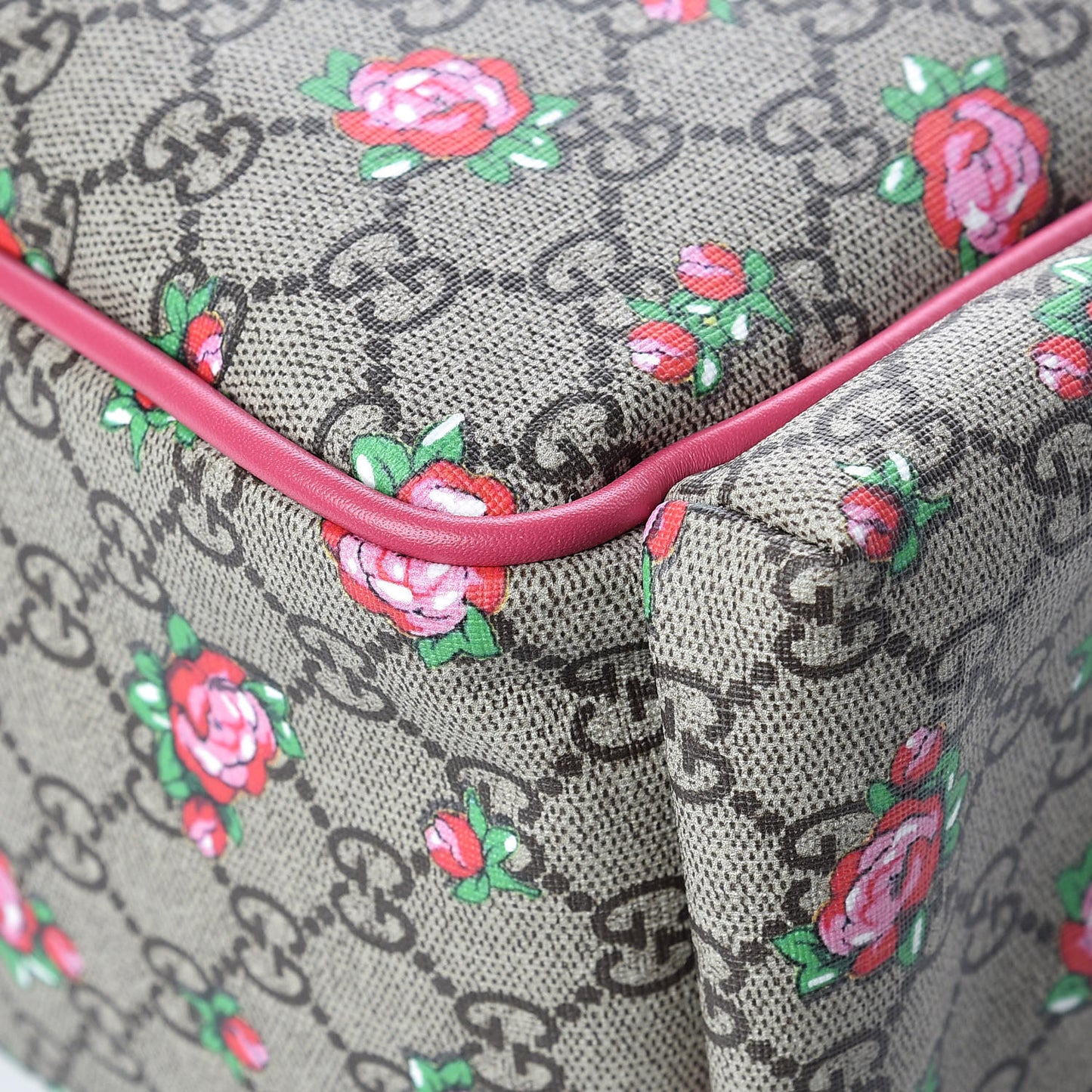 GG Supreme Monogram Rose Bud Diaper Bag Pink