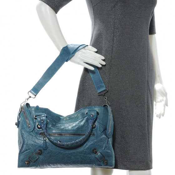 Balenciaga Chevre Giant 21 Gunmetal Hardware City Neiman Marcus LE Bleu 2 of 7