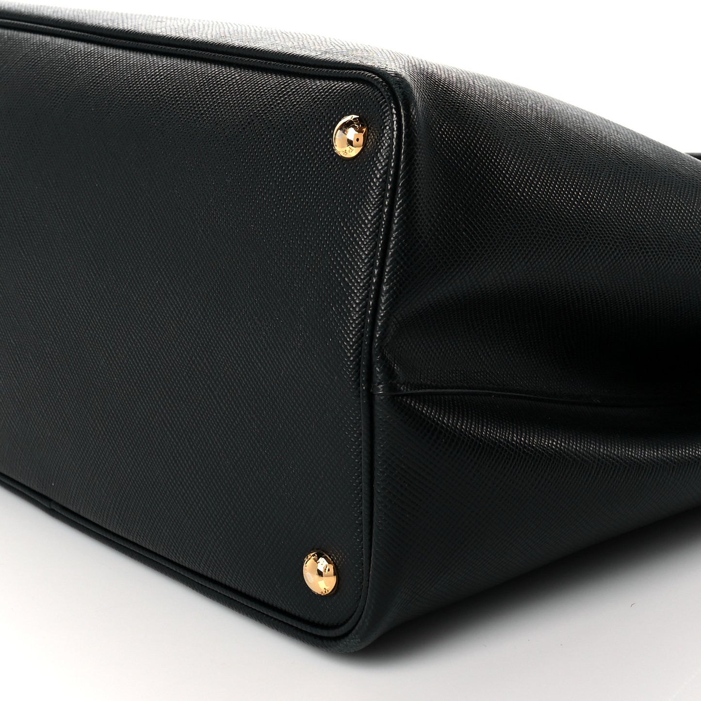 Saffiano Cuir Large Double Bag Black Fuoco