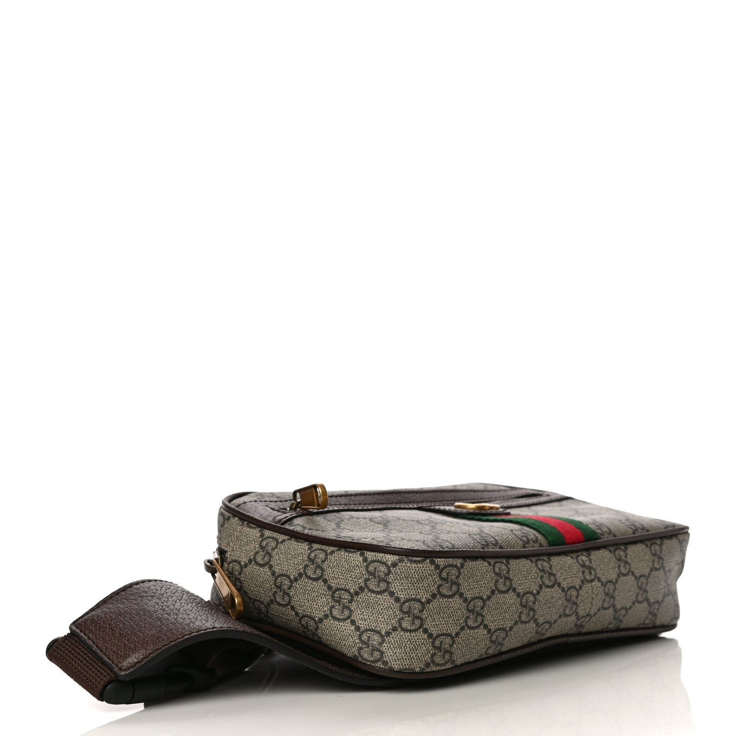 Soft GG Supreme Monogram Medium Ophidia Belt Bag Dark Brown