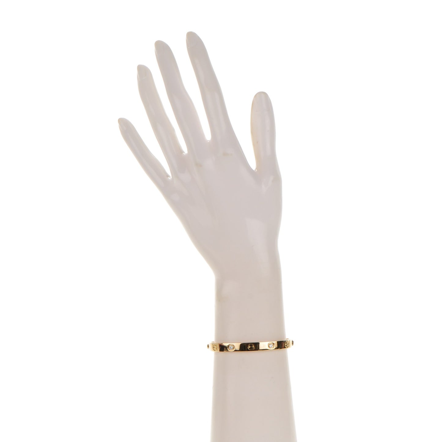 18K Yellow Gold 4 Diamond LOVE Bracelet 16
