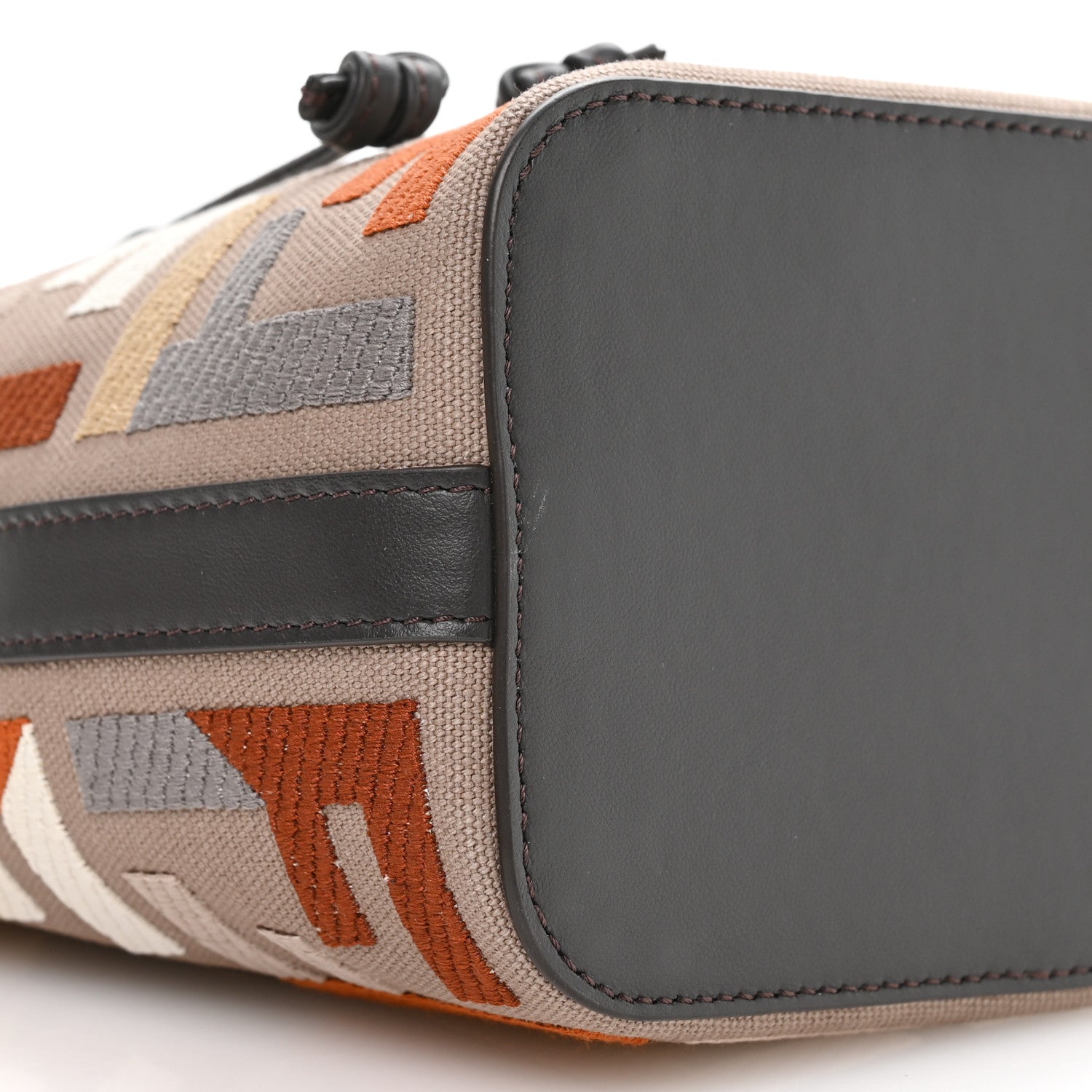 Fendi Kuban Canvas Vitello King F is Fendi FF Embroidered Mini Mon Tresor Bucket Bag Tartufo Ebano Multicolor 10 of 10