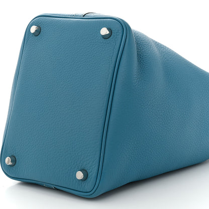 Hermes Taurillon Clemence Picotin Lock 18 PM Blue Jean 10 of 10