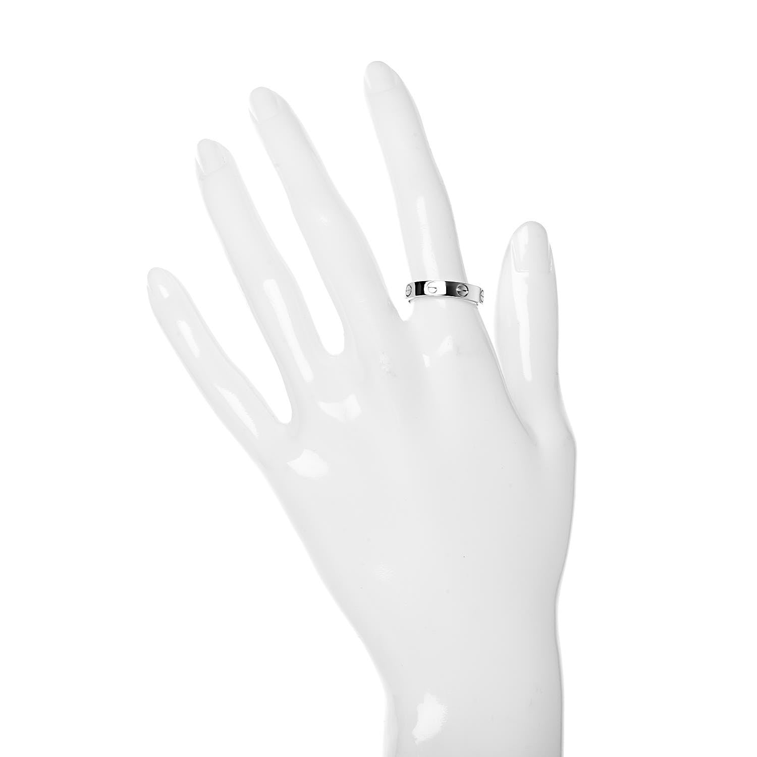 Cartier 18K White Gold 4mm LOVE Wedding Band Ring 55 7.25 2 of 4
