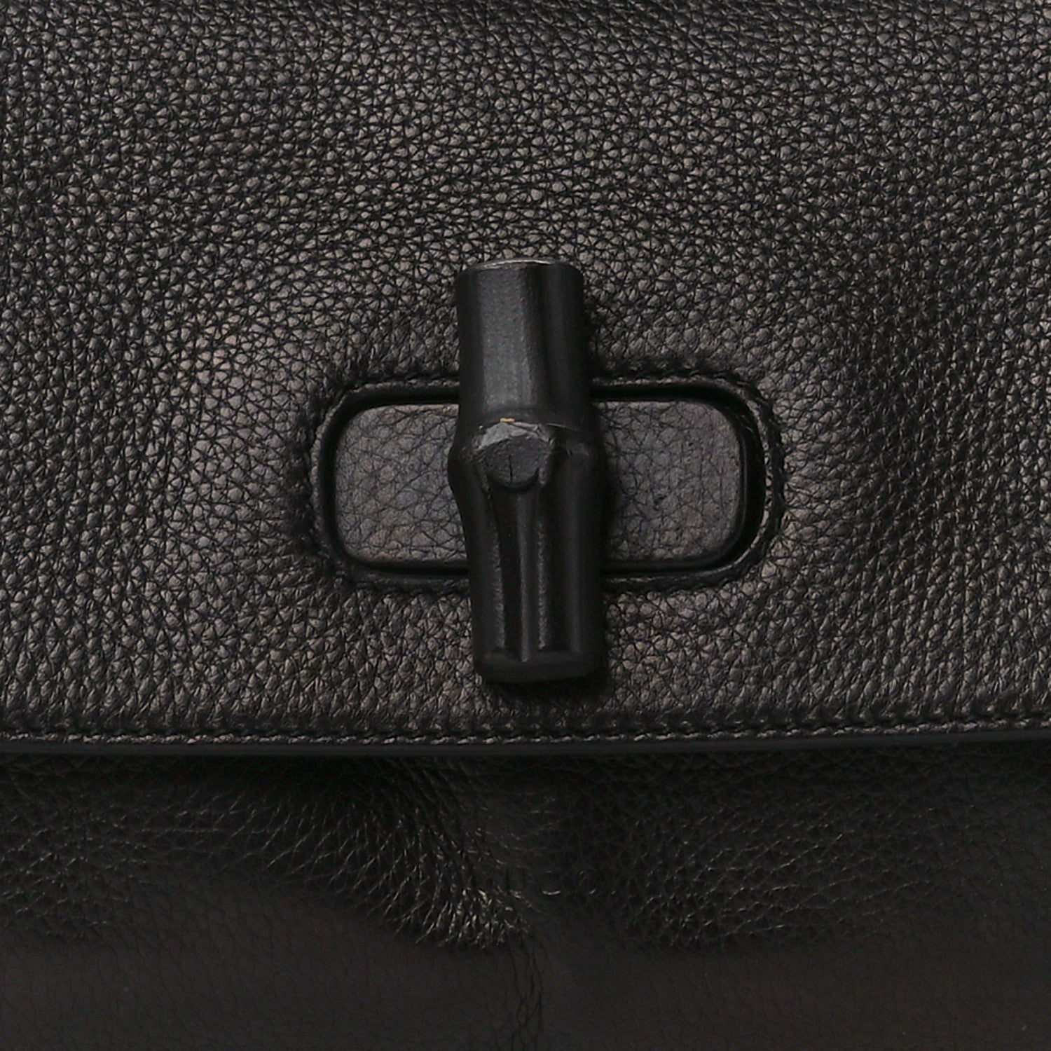 Gucci Pebbled Calfskin Bamboo Daily Clutch Black 11 of 13