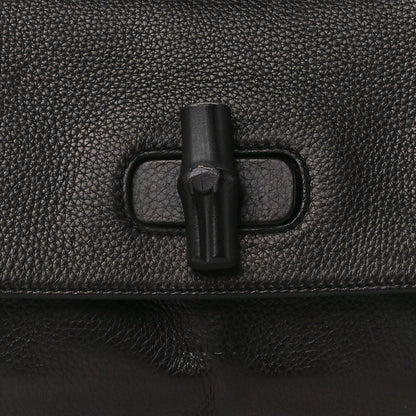 Gucci Pebbled Calfskin Bamboo Daily Clutch Black 11 of 13