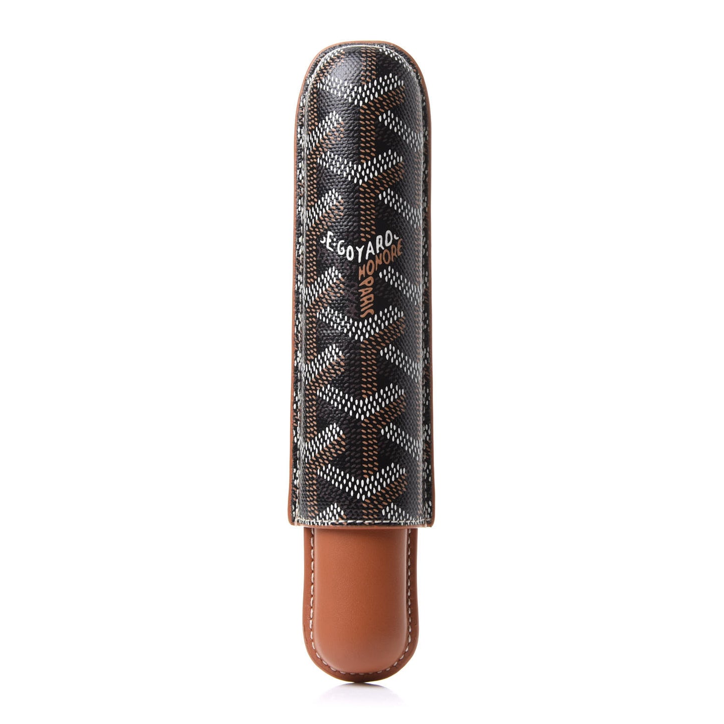 Goyardine Churchill Single Cigar Case Black Gold