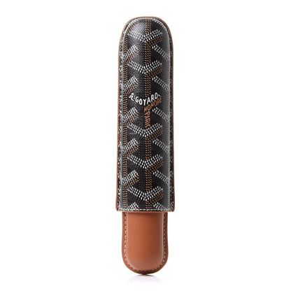 Goyard Goyardine Churchill Single Cigar Case Black Gold 2 of 17