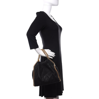 Stella McCartney Shaggy Deer Mini Falabella Fold Over Tote Black 3 of 11