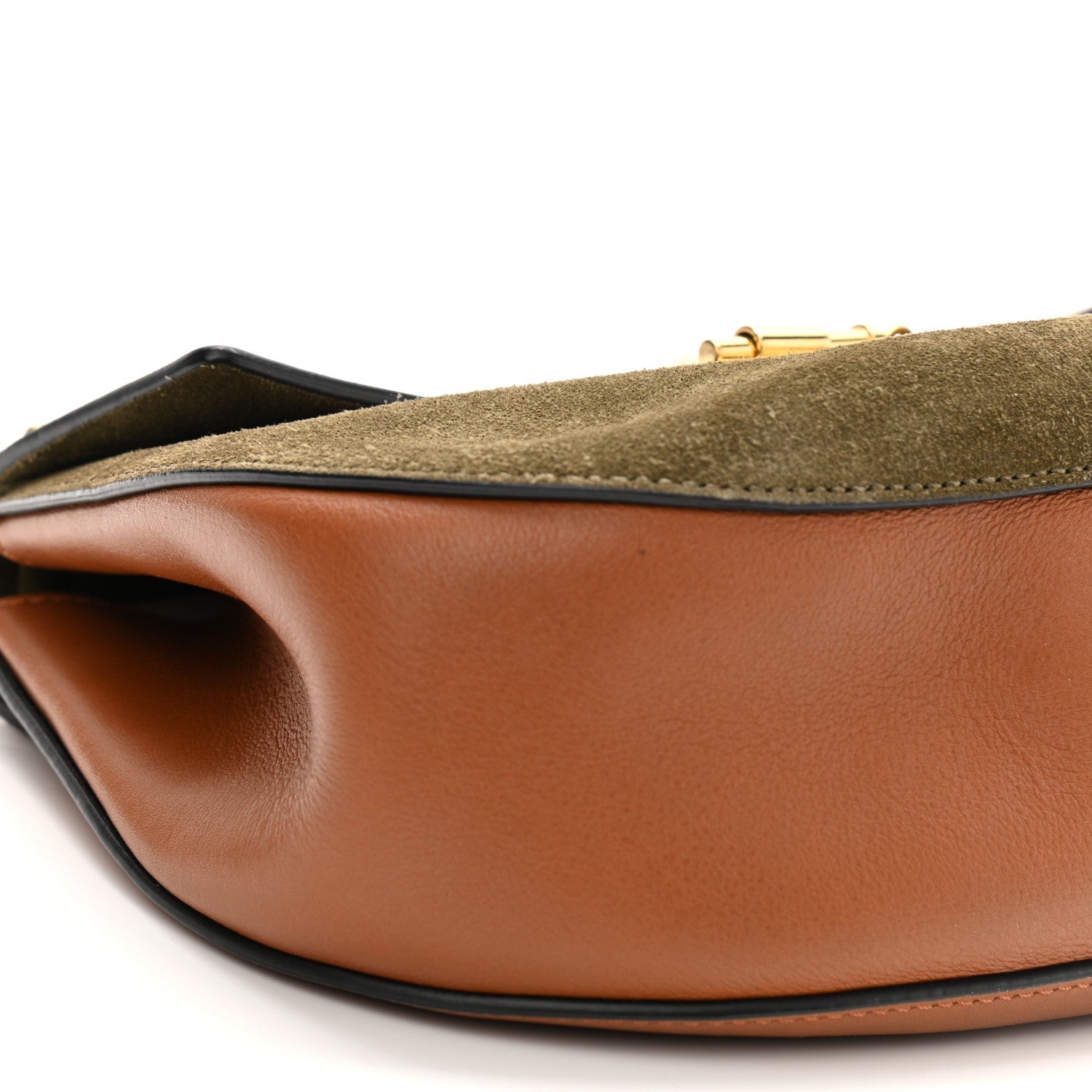 Chloe Suede Smooth Calfskin Drew Shoulder Bag Caramel 10 of 13