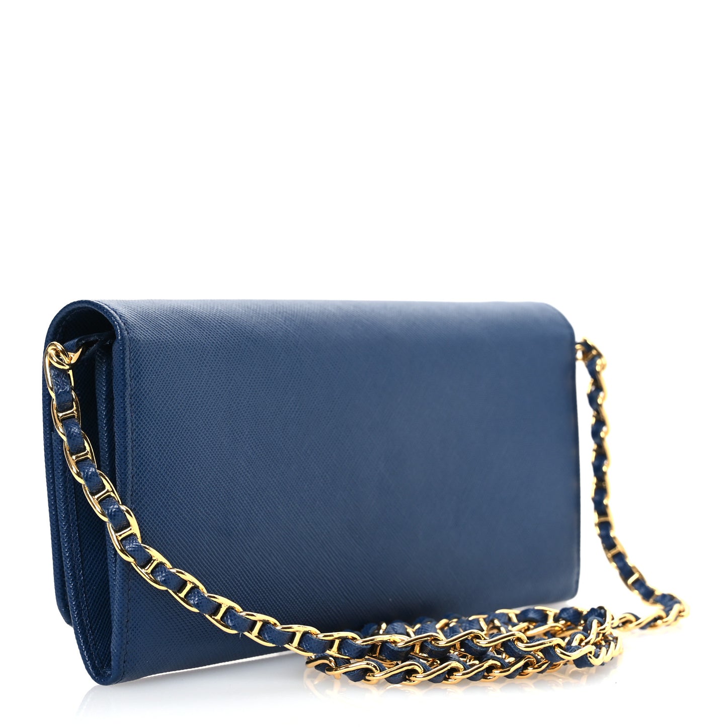 Saffiano Metal Oro Chain Wallet Bleuette
