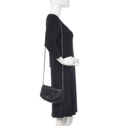Chanel Lambskin Half Moon Wallet On Chain WOC Black 2 of 13