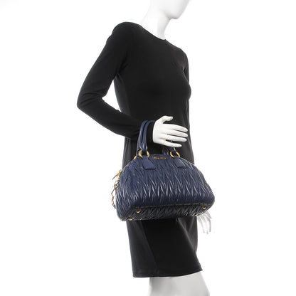 Miu Miu Nappa Matelasse Bauletto Top Handle Bleuette 2 of 8