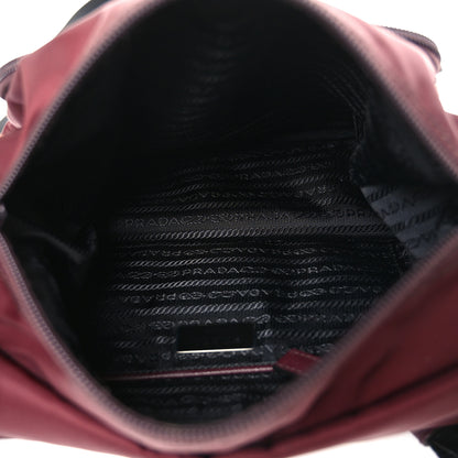 Prada Nylon Vela Saffiano Single Buckle Messenger Shoulder Bag Bordeaux 5 of 9