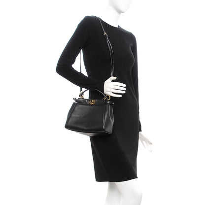 Fendi Nappa Mini Peekaboo Iconic Satchel Black 2 of 12