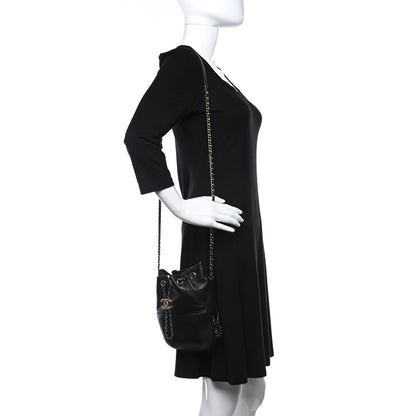 Chanel Calfskin Quilted Small Gabrielle Bucket Black 2 of 11