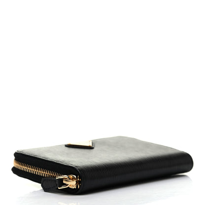 Prada Vitello Move Triangle Compact Zip Wallet Black 4 of 8