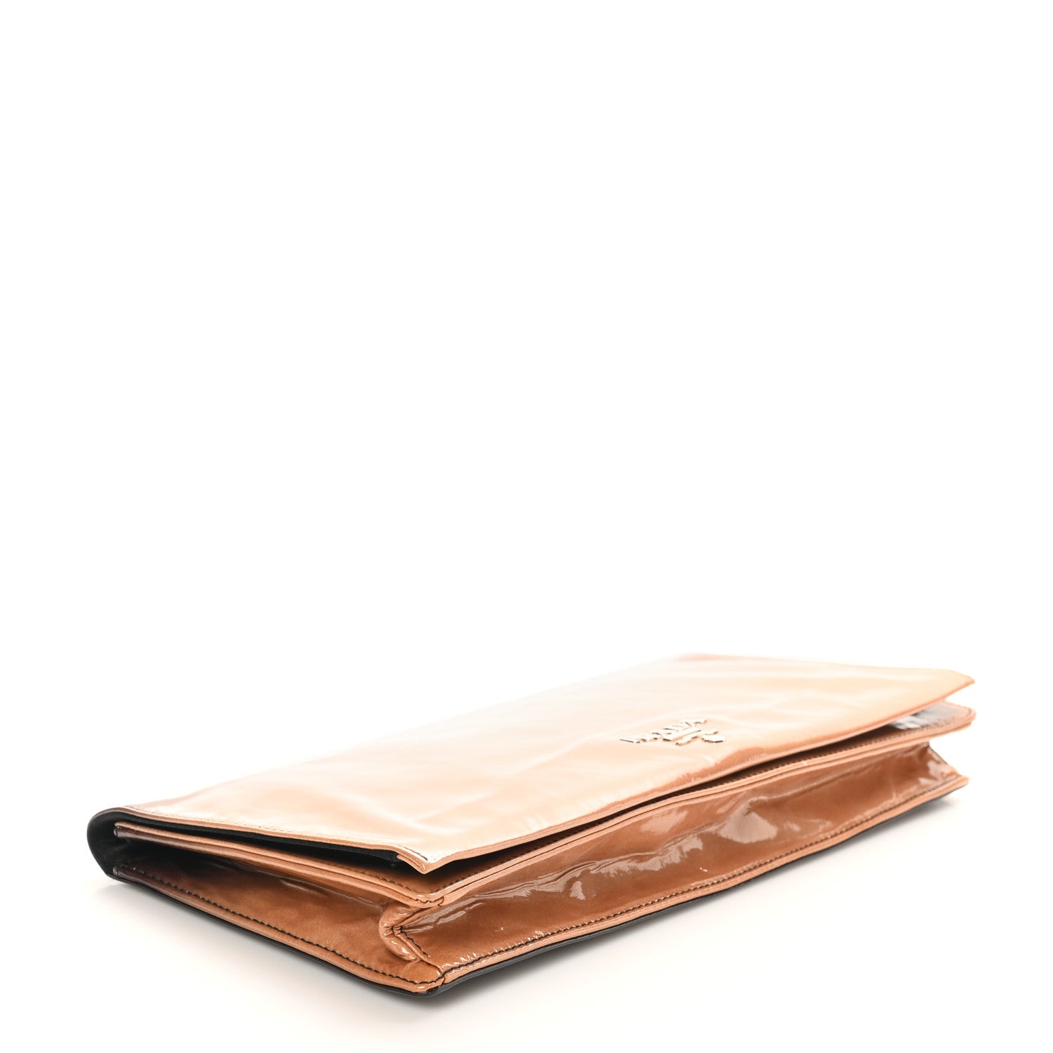 Prada Vernice Sfumato Metal Clutch Nudo Black 4 of 6