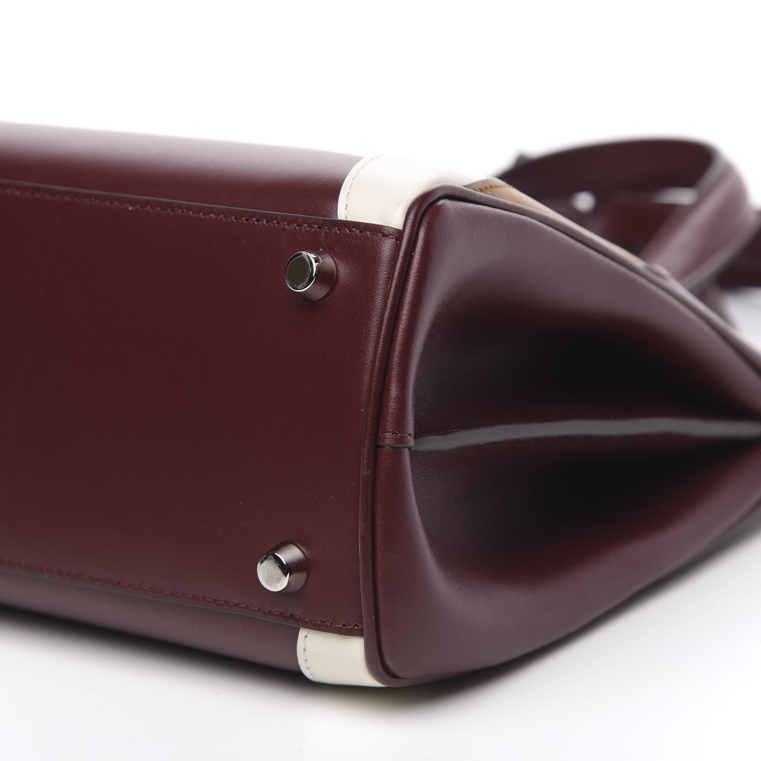 Gucci Smooth Calfskin Small Zumi Top Handle Bag Vintage Bordeaux White Friky Taupe 10 of 12
